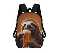 sinyumoney 17inchMochila Sloth Beer Mochila Escolar Impresa En 3D Para Niños Y Niñas, Mochila Para Portátil Para Niños/estudiantes/adultos