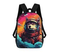 sinyumoney 17inchMochila Space Dog Adventure Gear-12 Mochila Escolar Impresa En 3D Para Niños Y Niñas, Mochila Para Portátil Para Niños/estudiantes/adultos