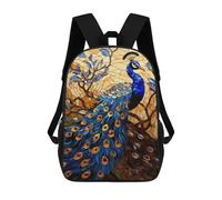 sinyumoney 17inchMochila Stained Glass Peacock Artwork-2 Mochila Escolar Impresa En 3D Para Niños Y Niñas, Mochila Para Portátil Para Niños/estudiantes/adultos