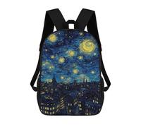 sinyumoney 17inchMochila Starry Night Cityscape -7 Mochila Escolar Impresa En 3D Para Niños Y Niñas, Mochila Para Portátil Para Niños/estudiantes/adultos