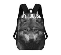 sinyumoney 17inchMochila Stay Focused Wolf Mochila Escolar Impresa En 3D Para Niños Y Niñas, Mochila Para Portátil Para Niños/estudiantes/adultos