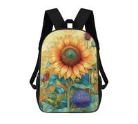 sinyumoney 17inchMochila Sunflower Garden Art Print-2 Mochila Escolar Impresa En 3D Para Niños Y Niñas, Mochila Para Portátil Para Niños/estudiantes/adultos