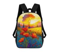 sinyumoney 17inchMochila Sunset Poppy Field Art Print Mochila Escolar Impresa En 3D Para Niños Y Niñas, Mochila Para Portátil Para Niños/estudiantes/adultos