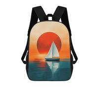 sinyumoney 17inchMochila Sunset Sailboat Reflection Art Print Mochila Escolar Impresa En 3D Para Niños Y Niñas, Mochila Para Portátil Para Niños/estudiantes/adultos