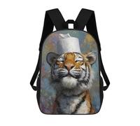 sinyumoney 17inchMochila Tiger with Toilet Paper Hat Painting Mochila Escolar Impresa En 3D Para Niños Y Niñas, Mochila Para Portátil Para Niños/estudiantes/adultos