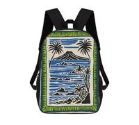 sinyumoney 17inchMochila Tropical Island Landscape with Palm Trees Mochila Escolar Impresa En 3D Para Niños Y Niñas, Mochila Para Portátil Para Niños/estudiantes/adultos