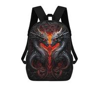 sinyumoney 17inchMochila Twin Devil Dragon Mochila Escolar Impresa En 3D Para Niños Y Niñas, Mochila Para Portátil Para Niños/estudiantes/adultos