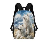 sinyumoney 17inchMochila Two Samoyed Dogs in A Field Mochila Escolar Impresa En 3D Para Niños Y Niñas, Mochila Para Portátil Para Niños/estudiantes/adultos