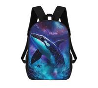 sinyumoney 17inchMochila Whale in Space Art Print-2 Mochila Escolar Impresa En 3D Para Niños Y Niñas, Mochila Para Portátil Para Niños/estudiantes/adultos