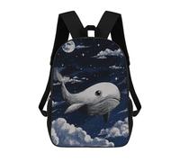 sinyumoney 17inchMochila Whale in The Sky-4 Mochila Escolar Impresa En 3D Para Niños Y Niñas, Mochila Para Portátil Para Niños/estudiantes/adultos