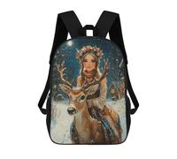 sinyumoney 17inchMochila Winter Deer Ride Mochila Escolar Impresa En 3D Para Niños Y Niñas, Mochila Para Portátil Para Niños/estudiantes/adultos