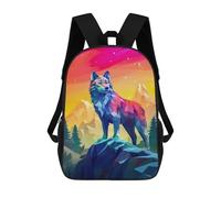 sinyumoney 17inchMochila Wolf Stand in Mountains Mochila Escolar Impresa En 3D Para Niños Y Niñas, Mochila Para Portátil Para Niños/estudiantes/adultos