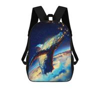sinyumoney 2 Mochilas Celestial Whale in Starry Sky Mochila Escolar Para Niños Mochila Escolar Impresa En 3D Para Niños Estudiantes De Primaria Y Secundaria 17inch