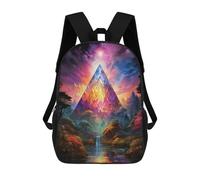 sinyumoney 2 Mochilas Color Pyramid Mochila Escolar Para Niños Mochila Escolar Impresa En 3D Para Niños Estudiantes De Primaria Y Secundaria 17inch