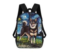 sinyumoney 2 Mochilas Dog Starry Night Shiba Inu Mochila Escolar Para Niños Mochila Escolar Impresa En 3D Para Niños Estudiantes De Primaria Y Secundaria 17inch