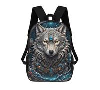 sinyumoney 2 Mochilas Galactic Shaman Wolf Mochila Escolar Para Niños Mochila Escolar Impresa En 3D Para Niños Estudiantes De Primaria Y Secundaria 17inch