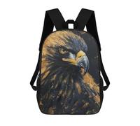 sinyumoney 2 Mochilas Gold Black Eagle Painting Mochila Escolar Para Niños Mochila Escolar Impresa En 3D Para Niños Estudiantes De Primaria Y Secundaria 17inch