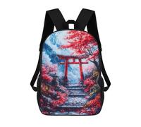 sinyumoney 2 Mochilas Japanese Garden Gate Mochila Escolar Para Niños Mochila Escolar Impresa En 3D Para Niños Estudiantes De Primaria Y Secundaria 17inch