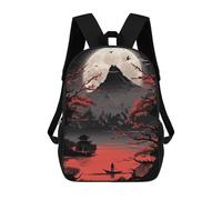 sinyumoney 2 Mochilas Japanese Red Black Art Mochila Escolar Para Niños Mochila Escolar Impresa En 3D Para Niños Estudiantes De Primaria Y Secundaria 17inch