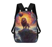 sinyumoney 2 Mochilas King Lion Mochila Escolar Para Niños Mochila Escolar Impresa En 3D Para Niños Estudiantes De Primaria Y Secundaria 17inch