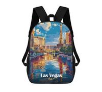 sinyumoney 2 Mochilas Las Vegas USA Travel Mochila Escolar Para Niños Mochila Escolar Impresa En 3D Para Niños Estudiantes De Primaria Y Secundaria 17inch