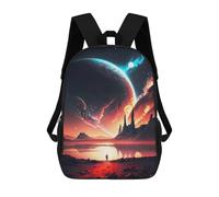 sinyumoney 2 Mochilas Mountain Lake Universe Mochila Escolar Para Niños Mochila Escolar Impresa En 3D Para Niños Estudiantes De Primaria Y Secundaria 17inch