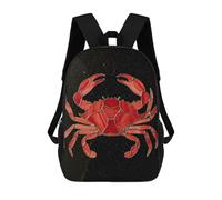 sinyumoney 2 Mochilas Red Stained Glass Crab on Black Mochila Escolar Para Niños Mochila Escolar Impresa En 3D Para Niños Estudiantes De Primaria Y Secundaria 17inch