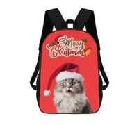 sinyumoney 2 Mochilas Santa Cat Christmas Mochila Escolar Para Niños Mochila Escolar Impresa En 3D Para Niños Estudiantes De Primaria Y Secundaria 17inch