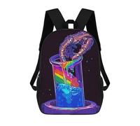 sinyumoney 2 Mochilas Space Rainbow Mochila Escolar Para Niños Mochila Escolar Impresa En 3D Para Niños Estudiantes De Primaria Y Secundaria 17inch