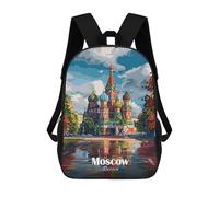 sinyumoney 2 Mochilas St. Basils Cathedral Moscow Mochila Escolar Para Niños Mochila Escolar Impresa En 3D Para Niños Estudiantes De Primaria Y Secundaria 17inch
