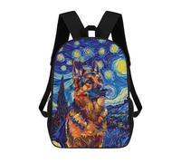 sinyumoney 2 Mochilas Starry Night German Dog Mochila Escolar Para Niños Mochila Escolar Impresa En 3D Para Niños Estudiantes De Primaria Y Secundaria 17inch