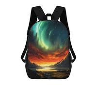 sinyumoney 2 Mochilas Sunset Aurora Landscape Mochila Escolar Para Niños Mochila Escolar Impresa En 3D Para Niños Estudiantes De Primaria Y Secundaria 17inch