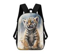 sinyumoney 2 Mochilas Tiger Watercolor Drawing Mochila Escolar Para Niños Mochila Escolar Impresa En 3D Para Niños Estudiantes De Primaria Y Secundaria 17inch