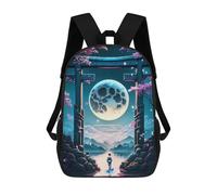 sinyumoney 2 Mochilas Torii Gate Japan Night Mochila Escolar Para Niños Mochila Escolar Impresa En 3D Para Niños Estudiantes De Primaria Y Secundaria 17inch