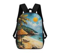sinyumoney 2 Mochilas Tropical Beach Sunset Mochila Escolar Para Niños Mochila Escolar Impresa En 3D Para Niños Estudiantes De Primaria Y Secundaria 17inch