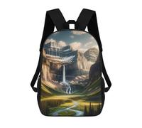 sinyumoney 2 Mochilas Waterfall in Forest Mochila Escolar Para Niños Mochila Escolar Impresa En 3D Para Niños Estudiantes De Primaria Y Secundaria 17inch