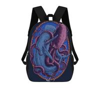 sinyumoney 2 Mochilas Whale Vs Octopus Mochila Escolar Para Niños Mochila Escolar Impresa En 3D Para Niños Estudiantes De Primaria Y Secundaria 17inch