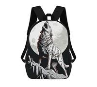 sinyumoney 2 Mochilas White Wolf Mochila Escolar Para Niños Mochila Escolar Impresa En 3D Para Niños Estudiantes De Primaria Y Secundaria 17inch