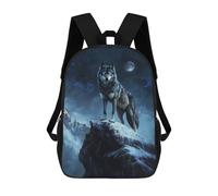 sinyumoney 2 Mochilas Wolf Under Moonlight Mochila Escolar Para Niños Mochila Escolar Impresa En 3D Para Niños Estudiantes De Primaria Y Secundaria 17inch