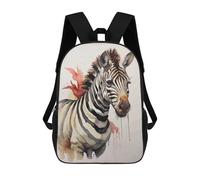 sinyumoney 2 Mochilas Zebra Abstract Watercolor Mochila Escolar Para Niños Mochila Escolar Impresa En 3D Para Niños Estudiantes De Primaria Y Secundaria 17inch