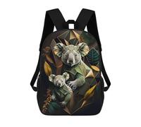 sinyumoney 2Mochila 3D Abstract 2 Koalas Mochila Escolar Para Niños Mochila Para Libros Mochila Moderna Mochila Para Portátil Para Niños Y Niñas 17inch
