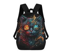 sinyumoney 2Mochila 3D Cat Retro Wearing Glasses Mochila Escolar Para Niños Mochila Para Libros Mochila Moderna Mochila Para Portátil Para Niños Y Niñas 17inch