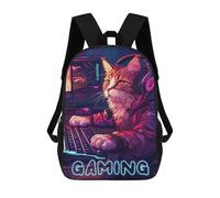 sinyumoney 2Mochila 3D Cute Cartoon Gaming Cat Mochila Escolar Para Niños Mochila Para Libros Mochila Moderna Mochila Para Portátil Para Niños Y Niñas 17inch