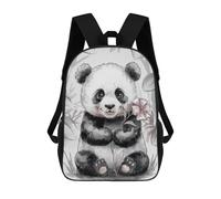 sinyumoney 2Mochila 3D Cute Panda with Flower Mochila Escolar Para Niños Mochila Para Libros Mochila Moderna Mochila Para Portátil Para Niños Y Niñas 17inch