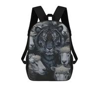 sinyumoney 2Mochila 3D Dark Tiger Sheep Creative Mochila Escolar Para Niños Mochila Para Libros Mochila Moderna Mochila Para Portátil Para Niños Y Niñas 17inch