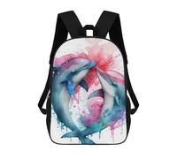 sinyumoney 2Mochila 3D Dolphin Couple Love Story Mochila Escolar Para Niños Mochila Para Libros Mochila Moderna Mochila Para Portátil Para Niños Y Niñas 17inch