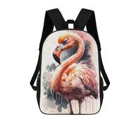 sinyumoney 2Mochila 3D Flamingo Watercolor Sketch Mochila Escolar Para Niños Mochila Para Libros Mochila Moderna Mochila Para Portátil Para Niños Y Niñas 17inch