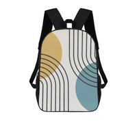 sinyumoney 2Mochila 3D Geometric Lines III Mochila Escolar Para Niños Mochila Para Libros Mochila Moderna Mochila Para Portátil Para Niños Y Niñas 17inch