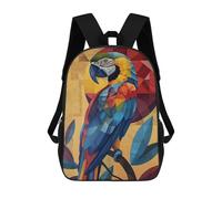 sinyumoney 2Mochila 3D Geometric Macaw Art Mochila Escolar Para Niños Mochila Para Libros Mochila Moderna Mochila Para Portátil Para Niños Y Niñas 17inch