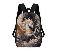 sinyumoney 2Mochila 3D Gold X Unicorn Mochila Escolar Para Niños Mochila Para Libros Mochila Moderna Mochila Para Portátil Para Niños Y Niñas 17inch